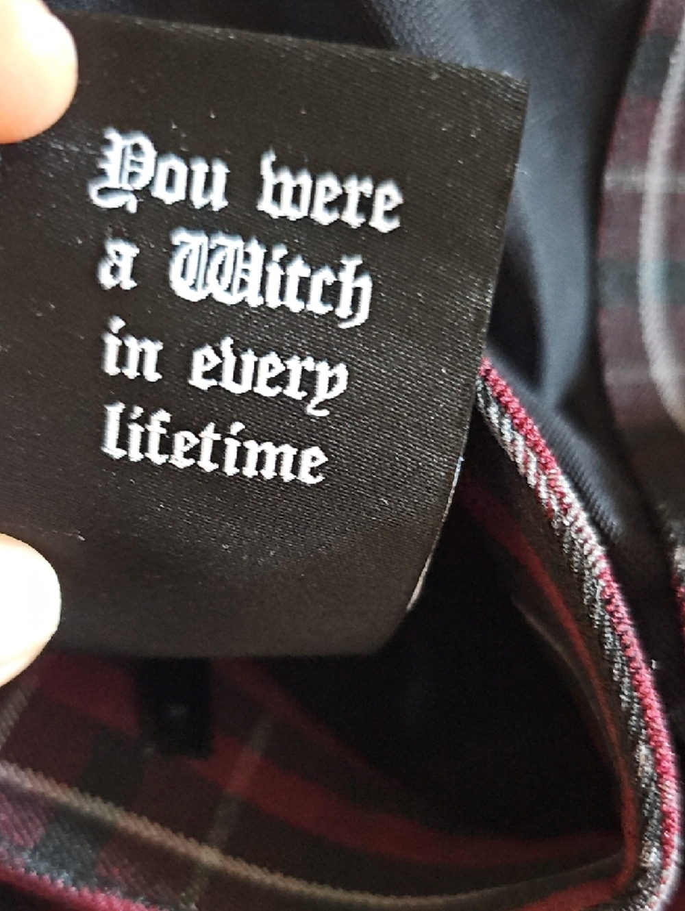 NWOT Killstar Tartan Riot Dress- Burgundy - Picture 3 of 10